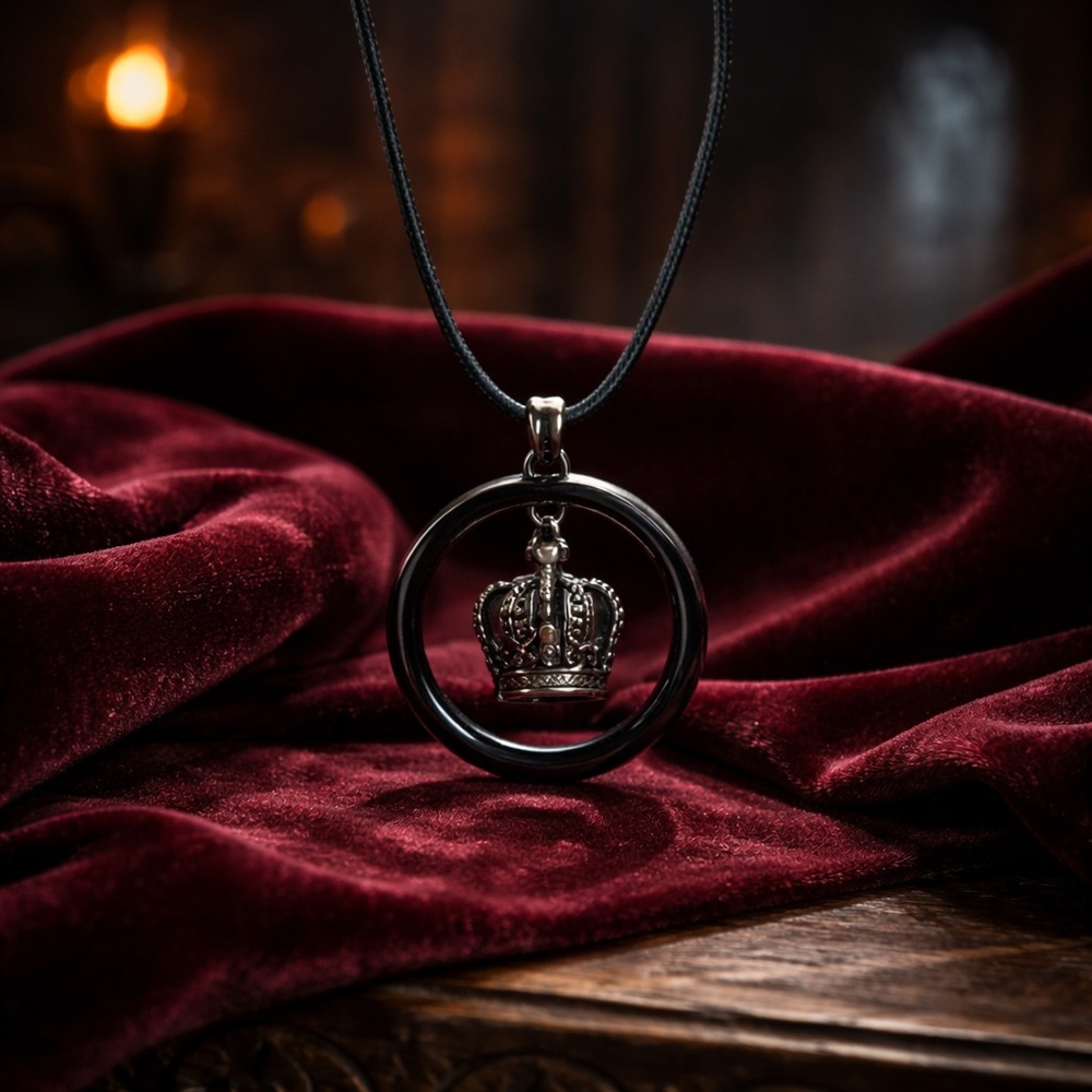 *NEW* Circle and Crown Pendant Necklace
